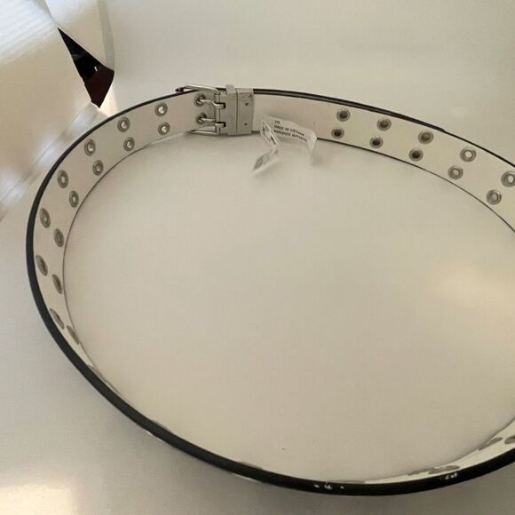 NOBO BELT 38MM DBL GROMMET REV, BLACK/WHITE - Picture 9 of 13